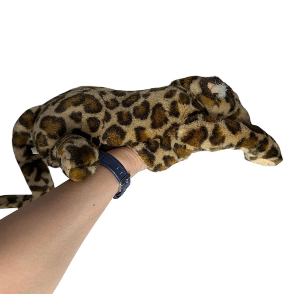 Folkmanis Brown Realistic Leopard Plush Stuffed Animal Soft Toy Hand Puppet 14" - Picture 12 of 12
